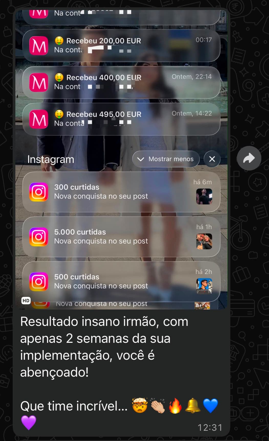 Mensagem real do Junior Maia no WhatsApp pro Gui